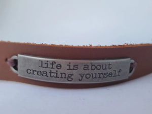 Leather bracelet stamped quote | Essential Oil Diffusing Bracelet | Leather diffusing jewlery