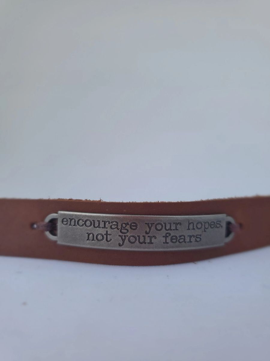 Leather bracelet stamped quote | Essential Oil Diffusing Bracelet | Leather diffusing jewlery