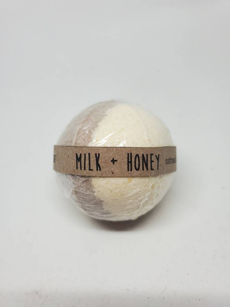 Milk and Honey Bath Bomb | Organic Natural | Oatmeal Moisturizing 