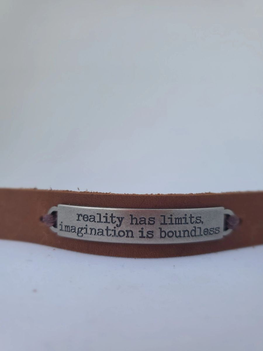 Leather bracelet stamped quote | Essential Oil Diffusing Bracelet | Leather diffusing jewlery