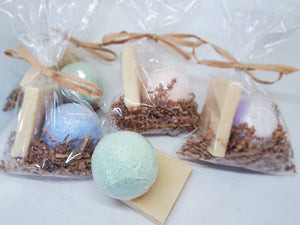 Organic Mini Spa Gift Bundle | All Natural Bath Bomb | Handmade Luxury Soap Bar
