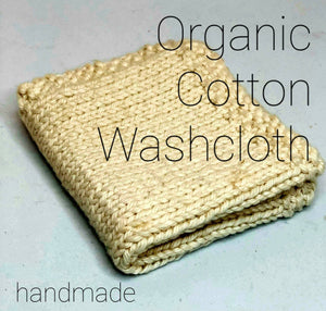 Organic Cotton Washcloth | Handmade Facial Cloth | Dishcloth | Face Wash | Soft knit | Gift | eco friendly | reuse | hand knit shower spa