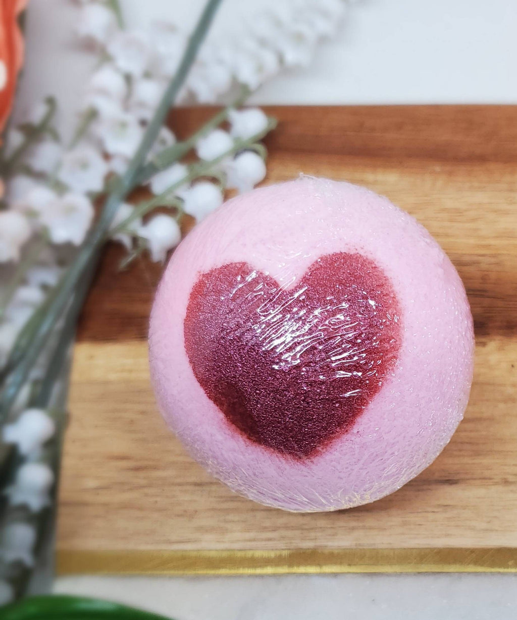 2 pack bundle Heart Bath Bomb | Pink Spa Gift | Organic 